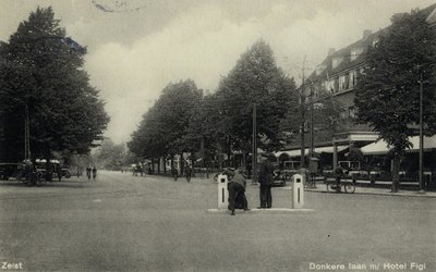 15514 Gezicht in de Donkerelaan te Zeist, uit het zuidwesten; met rechts de voorgevel van hotel Figi.N.B. De straatnaam ...